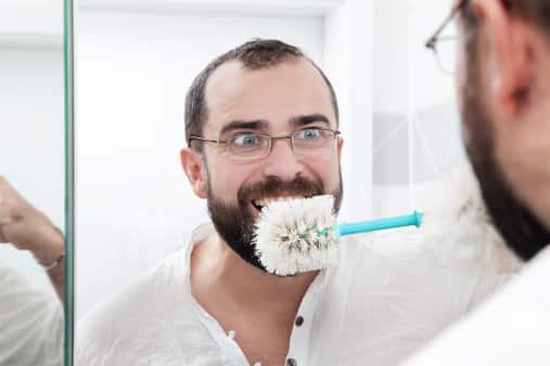 toilet brush toothbrush